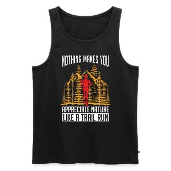 Trail running Rien ne fait de vous des athlètes de randonnée - Débardeur bio Premium Homme - noir - Devant - Michal (187cm)