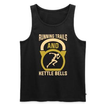 Running Trails And Athletes Training Trail Running - Men's Premium Organic Tank Top - black - Front - Michal (187cm)