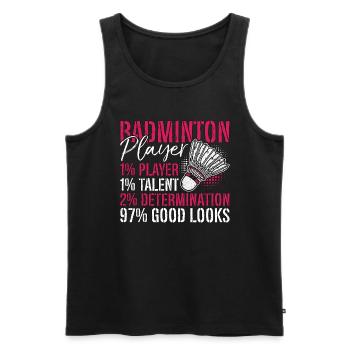 Badminton Player 1% Player 1% Talent Racquet Sport - Männer Premium Bio Tank Top - Schwarz - Vorne - AI Model Male 178 light (178cm)