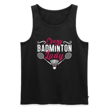 Badminton Crazy Badminton Lady Loves Racquet Sport - Men's Premium Organic Tank Top - black - Front - AI Model Male 178 light (178cm)