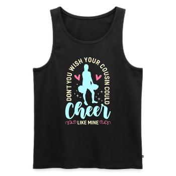 Cheerleading Ne souhaitez-vous pas que votre cousin applaudisse - Débardeur bio Premium Homme - noir - Devant - AI Model Male 178 light (178cm)