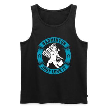 Badminton Just Love It Shuttlecock Racquet Sport - Men's Premium Organic Tank Top - black - Front - AI Model Male 178 light (178cm)