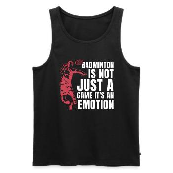 Le badminton n’est pas seulement un joueur de sport de raquette - Débardeur bio Premium Homme - noir - Devant - AI Model Male 178 light (178cm)