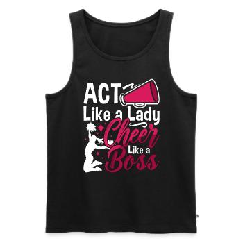 Cheerleading Act Like A Lady Cheer Like A Cheering - Men's Premium Organic Tank Top - black - Front - AI Model Male 178 light (178cm)