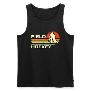 Field Hockey Retro Ice Hockey Loves Goalkeeper - Männer Premium Bio Tank Top - Schwarz - Vorne - Michal (187cm)