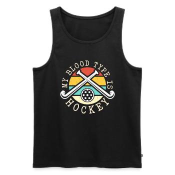 Field Hockey My Blood Type Is Retro Hockey Goalie - Männer Premium Bio Tank Top - Schwarz - Vorne - Michal (187cm)