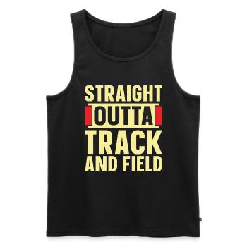 Track And Field Straight Outta Track And Running - Männer Premium Bio Tank Top - Schwarz - Vorne - AI Model Male 178 light (178cm)