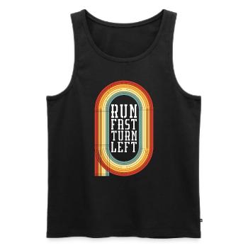 Track And Field Run Fast Turn Left Retro Sprinting - Männer Premium Bio Tank Top - Schwarz - Vorne - Michal (187cm)