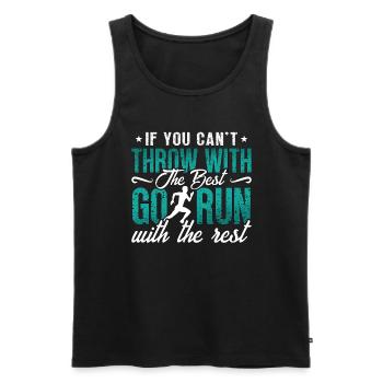 Track And Field If You Can't Throw With Running - Männer Premium Bio Tank Top - Schwarz - Vorne - AI Model Male 178 light (178cm)
