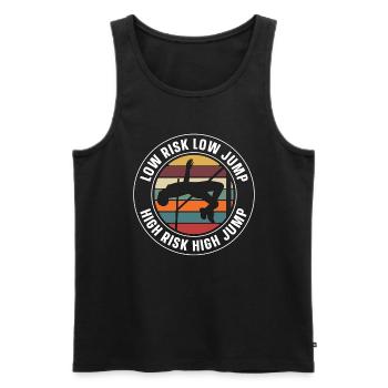 High Jump Low Risk Low Jump High Retro Pole Vault - Männer Premium Bio Tank Top - Schwarz - Vorne - AI Model Male 178 light (178cm)