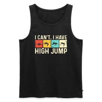High Jump I Can't I Have High Retro Loves Jumping - Männer Premium Bio Tank Top - Schwarz - Vorne - AI Model Male 178 light (178cm)