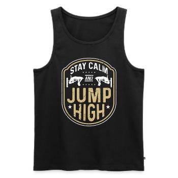 High Jump Stay Calm And Jump High Pole Vaulting - Männer Premium Bio Tank Top - Schwarz - Vorne - AI Model Male 178 light (178cm)