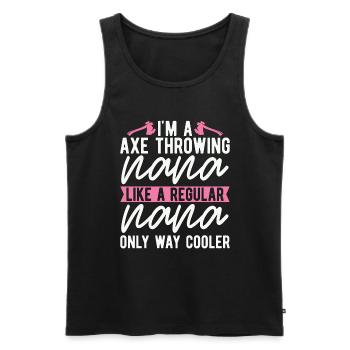 I'm An Axe Throwing Nana Bullseye Axe Throwing - Männer Premium Bio Tank Top - Schwarz - Vorne - AI Model Male 178 light (178cm)
