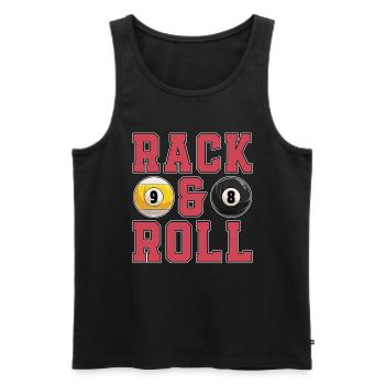 Cue Sports Rack & Roll Billiard Ball Pool Player - Men's Premium Organic Tank Top - black - Front - AI Model Male 178 light (178cm)
