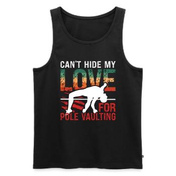 Pole Vault Can't Hide My Love Retro Pole Jumper - Männer Premium Bio Tank Top - Schwarz - Vorne - AI Model Male 178 light (178cm)