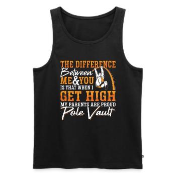 Pole Vault The Difference Between Me And Jump Pole - Männer Premium Bio Tank Top - Schwarz - Vorne - AI Model Male 178 light (178cm)