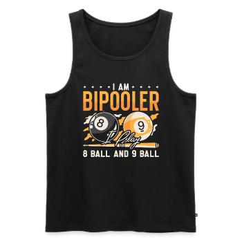 Cue Sports Je suis Bipooler Je joue au billard Snooker - Débardeur bio Premium Homme - noir - Devant - Michal (187cm)