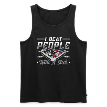 Cue Sports I Beat People With Billiard Pool Player - Men's Premium Organic Tank Top - black - Front - Michal (187cm)