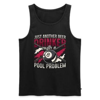 Cue Sports Just Another Beer Drinker With Snooker - Men's Premium Organic Tank Top - black - Front - Michal (187cm)