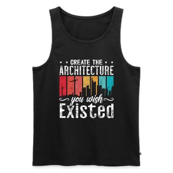 Create The Architecture Retro Builder Architecture - Men's Premium Organic Tank Top - black - Front - AI Model Male 178 light (178cm)