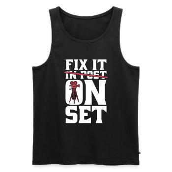 Filmmaking Fix It On Set Cinematographer Filmmaker - Men's Premium Organic Tank Top - black - Front - AI Model Male 178 light (178cm)