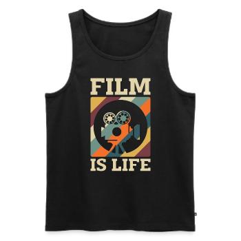 Filmmaking Film Is Life Retro Director Filmmaker - Men's Premium Organic Tank Top - black - Front - Michal (187cm)