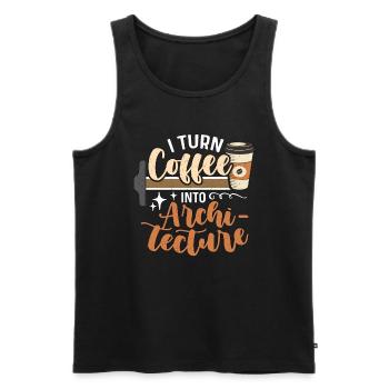 Architecture I Turn Coffee Into Builder Architects - Men's Premium Organic Tank Top - black - Front - Michal (187cm)
