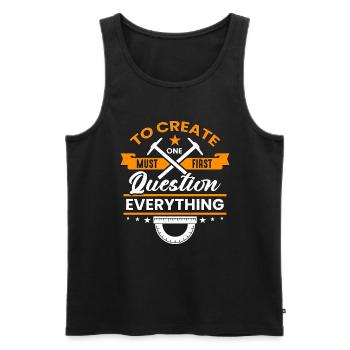 Architecture To Create One Must First Engineering - Men's Premium Organic Tank Top - black - Front - Michal (187cm)