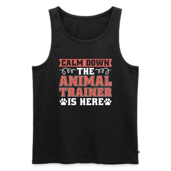 Animal Trainer Calm Down The Animal Zookeeper - Männer Premium Bio Tank Top - Schwarz - Vorne - AI Model Male 178 light (178cm)