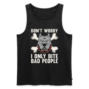 Animal Trainer Don't Worry I Only Bite Dog Trainer - Männer Premium Bio Tank Top - Schwarz - Vorne - Michal (187cm)