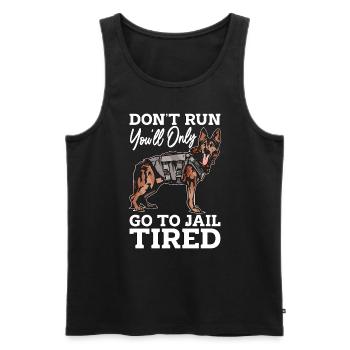 Animal Trainer Don't Run You'll Only Go Trainers - Männer Premium Bio Tank Top - Schwarz - Vorne - AI Model Male 178 light (178cm)