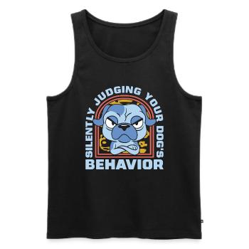 Le dresseur d’animaux juge silencieusement votre sauvetage d’animaux - Débardeur bio Premium Homme - noir - Devant - AI Model Male 178 light (178cm)
