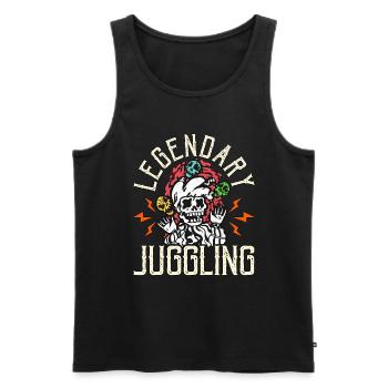 Clown de cirque Jonglerie légendaire Artiste de cirque - Débardeur bio Premium Homme - noir - Devant - AI Model Male 178 light (178cm)