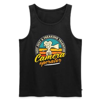 Camera Operator Not Just A Freaking Video Producer - Men's Premium Organic Tank Top - black - Front - AI Model Male 178 light (178cm)
