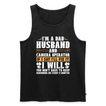 Camera Operator I'm A Dad Husband And Video Shoots - Men's Premium Organic Tank Top - black - Front - AI Model Male 178 light (178cm)