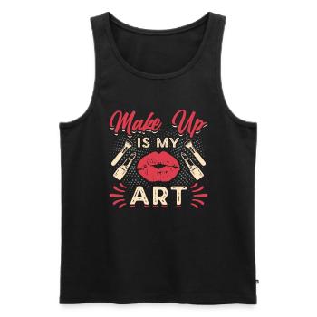 Makeup Artist Make Up Is My Art Loves Cosmetics - Männer Premium Bio Tank Top - Schwarz - Vorne - Michal (187cm)