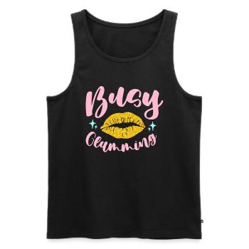Makeup Artist Busy Glamming Cosmetics Beautician - Männer Premium Bio Tank Top - Schwarz - Vorne - AI Model Male 178 light (178cm)