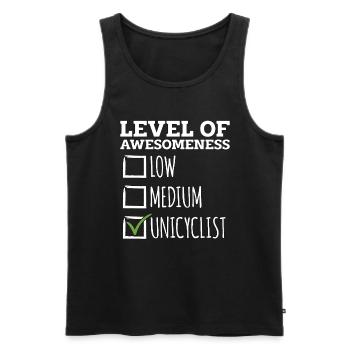 Unicycle Level Of Awesomeness Bicycle Unicyclist - Men's Premium Organic Tank Top - black - Front - Michal (187cm)