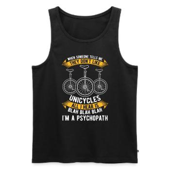 Monocycle quand quelqu’un me dit Vélo Unicycliste - Débardeur bio Premium Homme - noir - Devant - Michal (187cm)
