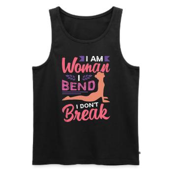 Contorsion Je suis femme Je plie Gymnastique Backflip - Débardeur bio Premium Homme - noir - Devant - Michal (187cm)