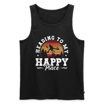 Unicycle Heading To My Happy Unicycling Unicyclist - Men's Premium Organic Tank Top - black - Front - Michal (187cm)