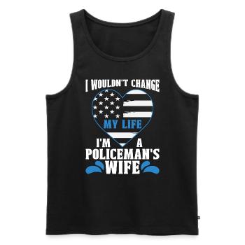 Police Officer I Wouldn't Change My Life Policeman - Männer Premium Bio Tank Top - Schwarz - Vorne - Michal (187cm)