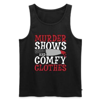 Detective Murder Shows And Comfy Investigator Cop - Men's Premium Organic Tank Top - black - Front - AI Model Male 178 light (178cm)