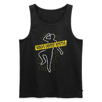 Detective World's Greatest Detective Fingerprint - Men's Premium Organic Tank Top - black - Front - Michal (187cm)