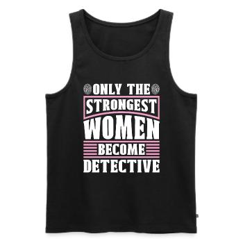 Detective Only The Strongest Women Fingerprints - Männer Premium Bio Tank Top - Schwarz - Vorne - AI Model Male 178 light (178cm)