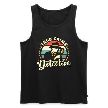 Détective True Crime Détective Retro Enquête - Débardeur bio Premium Homme - noir - Devant - Michal (187cm)