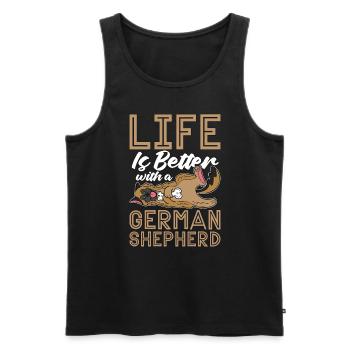 German Shepherd Life Is Better With A Police Dogs - Men's Premium Organic Tank Top - black - Front - Michal (187cm)