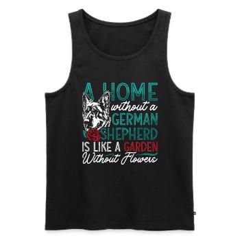 German Shepherd A Home Without A Military Dogs - Men's Premium Organic Tank Top - black - Front - Michal (187cm)