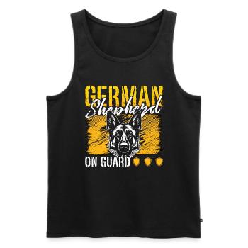 German Shepherd On Guard Belgian Shepherd Lover - Männer Premium Bio Tank Top - Schwarz - Vorne - AI Model Male 178 light (178cm)
