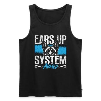 German Shepherd Ears Up System Armed Police Dogs - Men's Premium Organic Tank Top - black - Front - Michal (187cm)